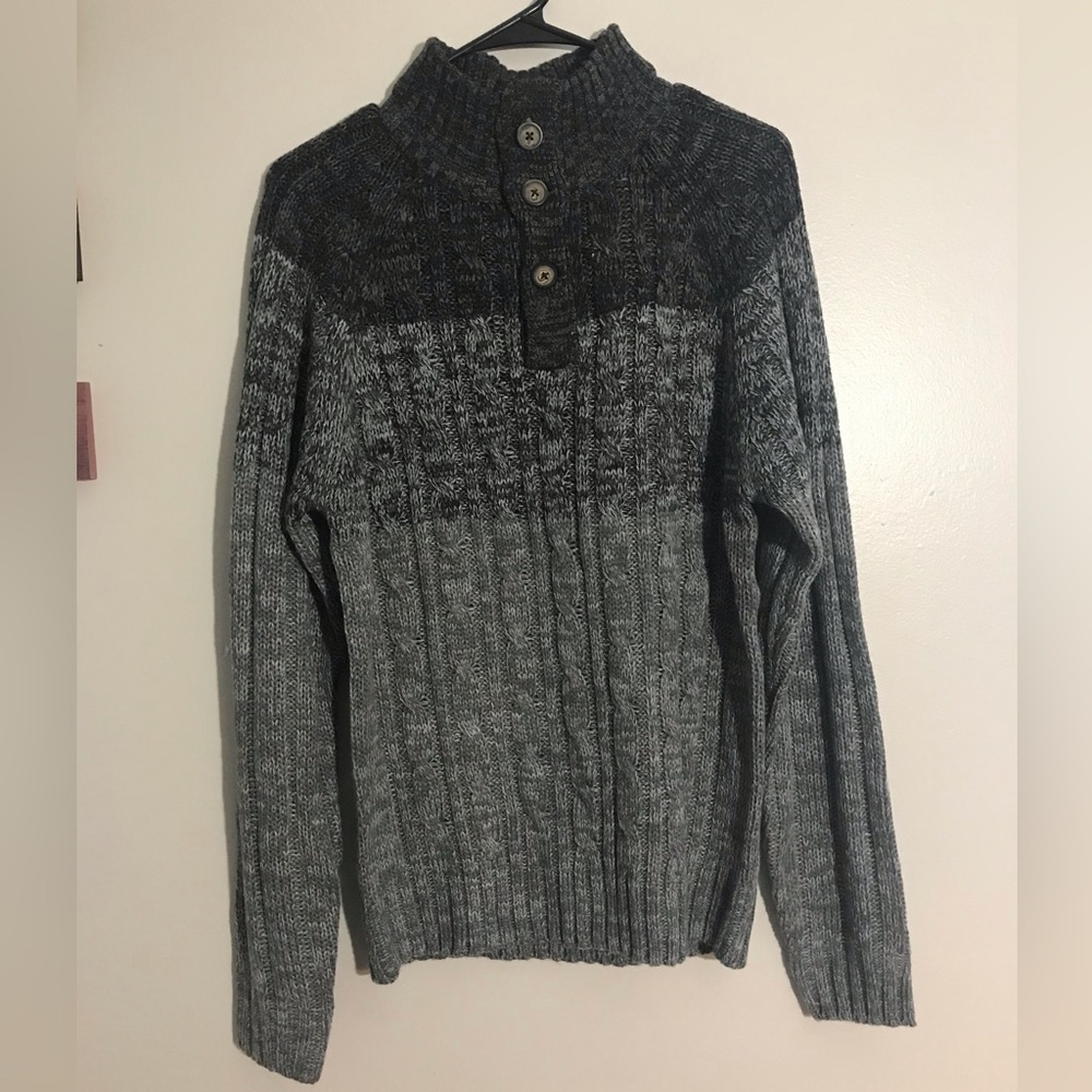 NWT WeatherProof vintage Carbon Heather 3 button collared Sweater size small